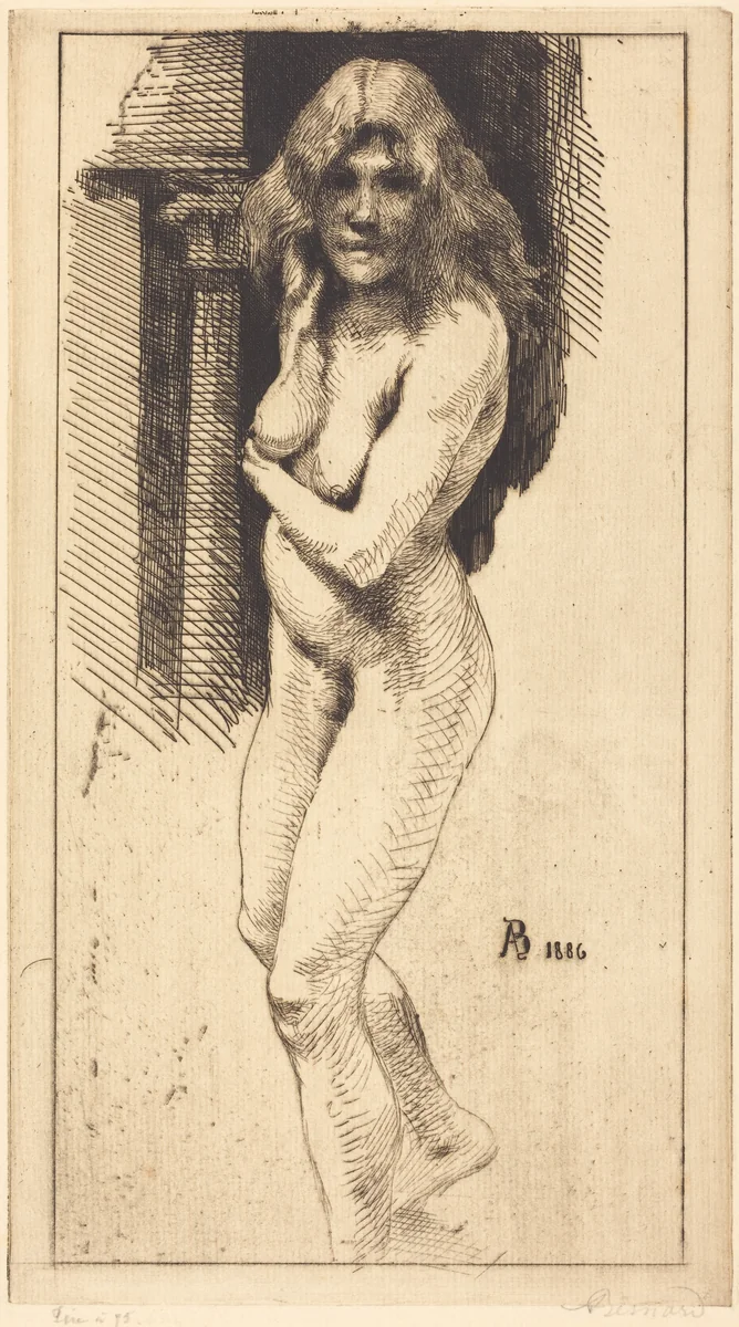 Carmen Standing in the Nude (Carmen nue debout) by Albert Besnard, print, 1886