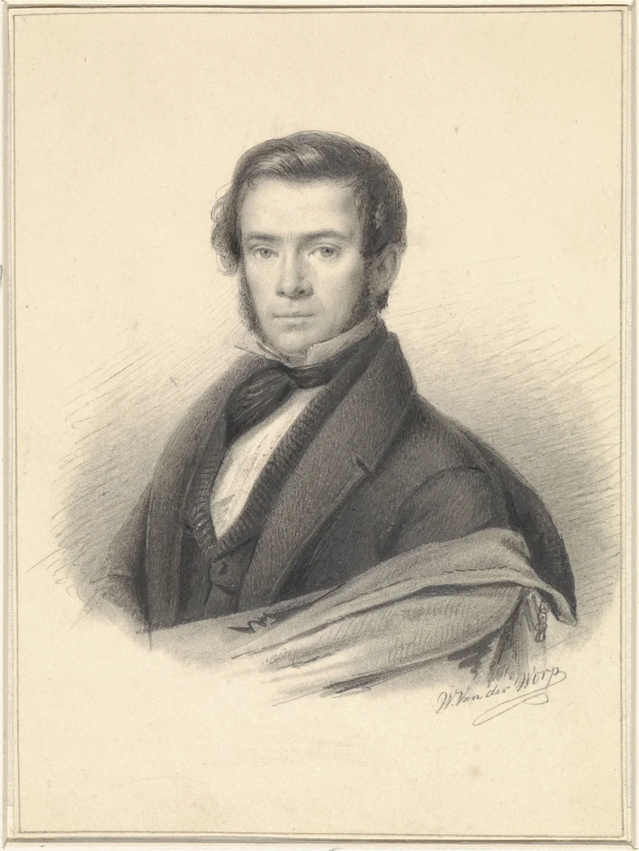 Portret van George Gillis Haanen by Willem van der Worp, drawing, 1823-1878