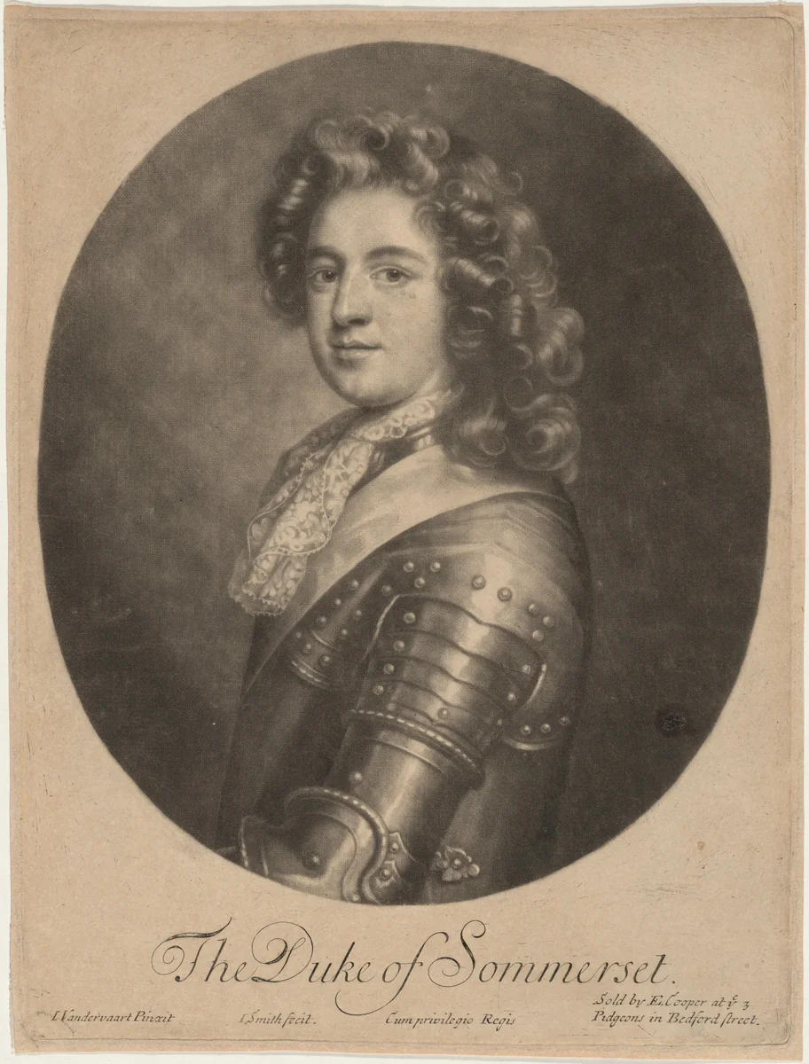 Charles Seymour, Sixth Duke of Somerset by John Smith; Jan van der Vaart, print, 1652-1742