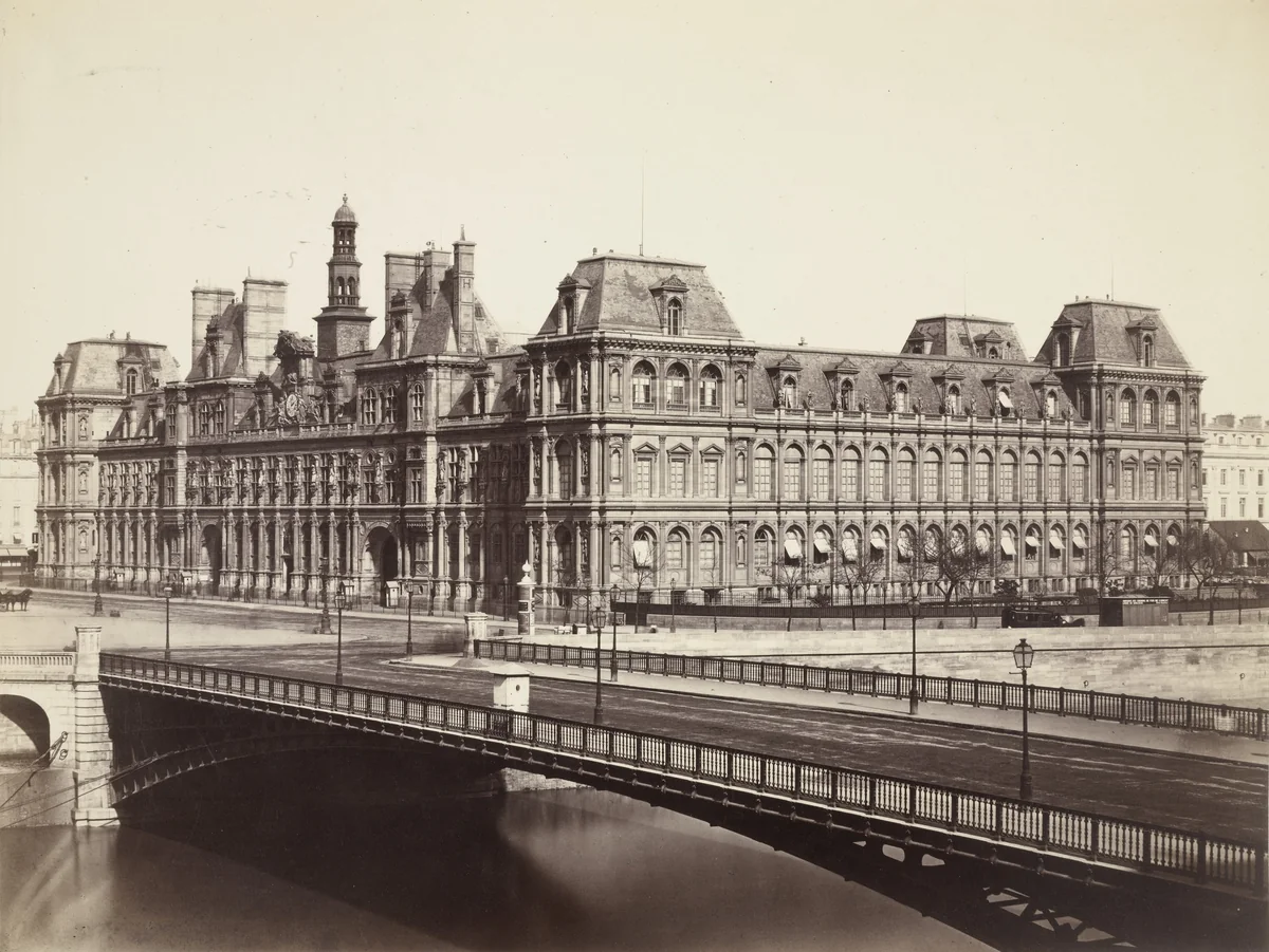 Hôtel De Ville, Paris by Louis-Auguste Bisson, Auguste-Rosalie Bisson, photograph, 1855