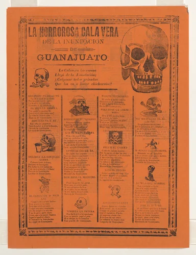 The horrific skeleton of the flood of Guanajuato by José Guadalupe Posada, print, 1905