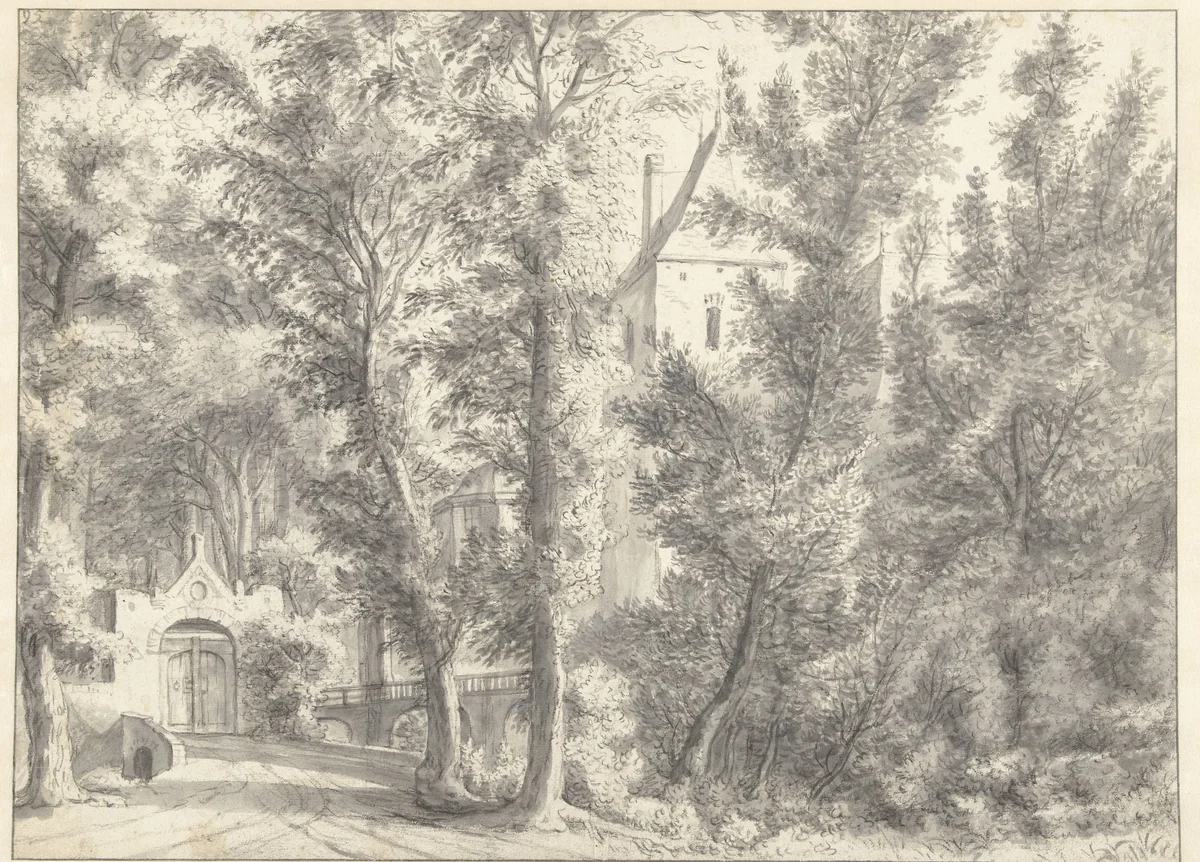 Hofstede Randenbroek bij Amersfoort by Anthonie Waterloo, drawing, 1619-1690