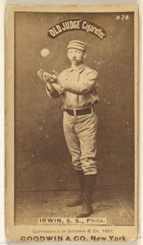 Arthur Albert "Doc" Irwin, Shortstop, Philadelphia, from the Old Judge series (N172) for Old Judge Cigarettes by Goodwin & Company, photograph, 1887