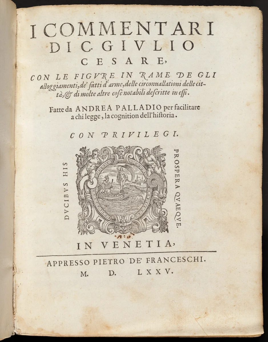 I Commentari di C. Giulio Cesare by Andrea Palladio, volume, 1575