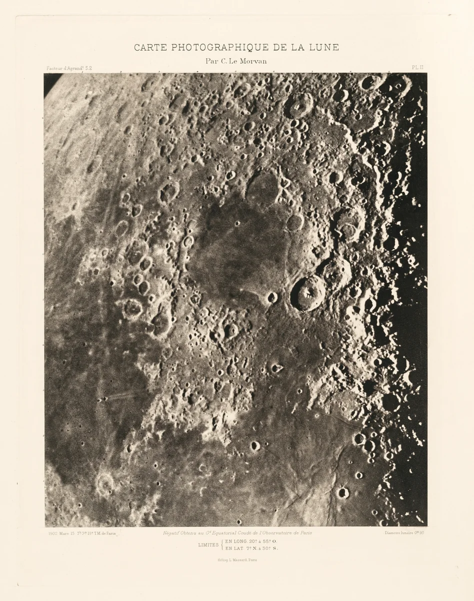Carte photographique de la lune, planche II (Photographic Chart of the Moon, plate II) by Charles Le Morvan, photograph, 1902