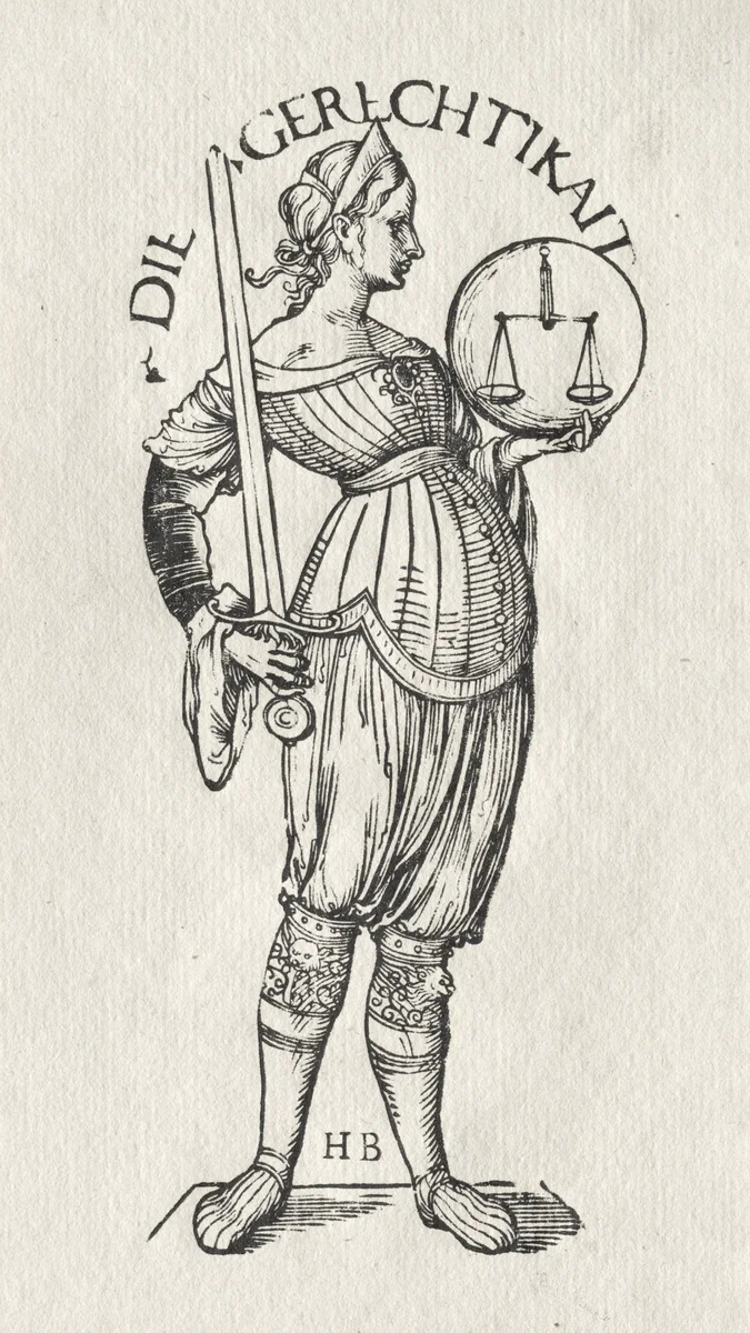 The Seven Virtues: Justice by Hans Burgkmair, print, 1510