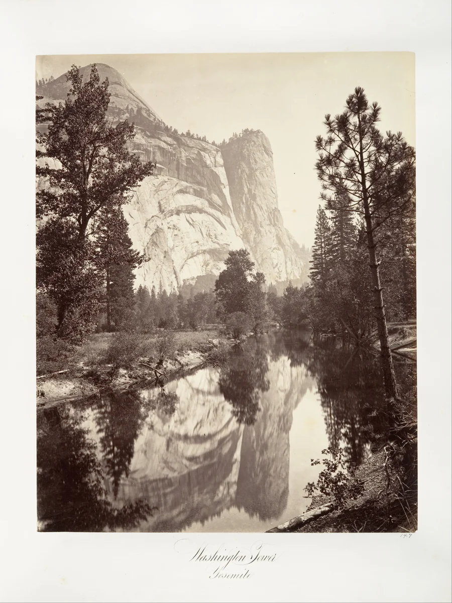 Washington Tower, Yosemite by Carleton E. Watkins, photograph, 1870-1874