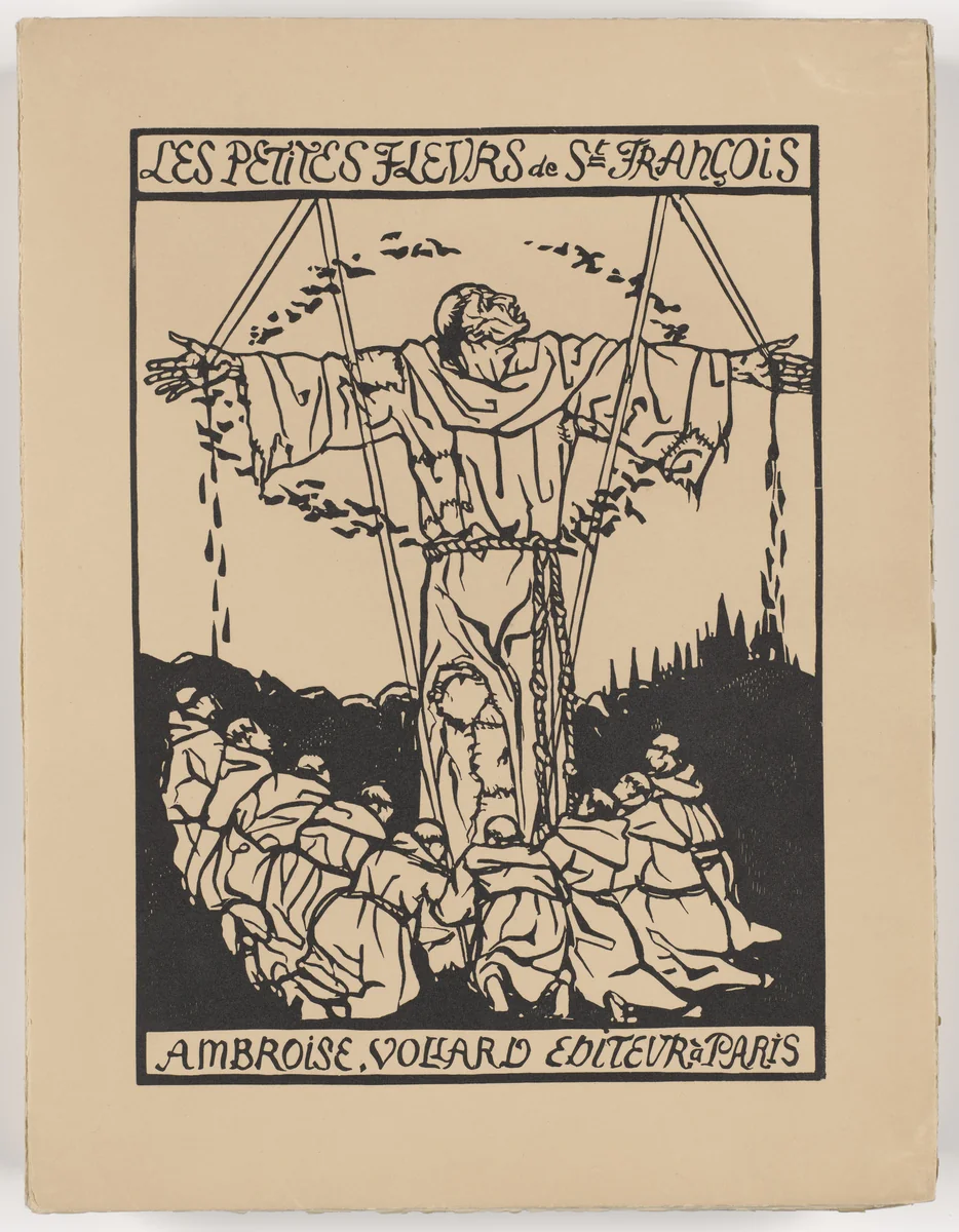 Wrapper from Les Petites Fleurs de St. François (The Little Flowers of St. Francis) by Émile Bernard, illustrated book, 1928