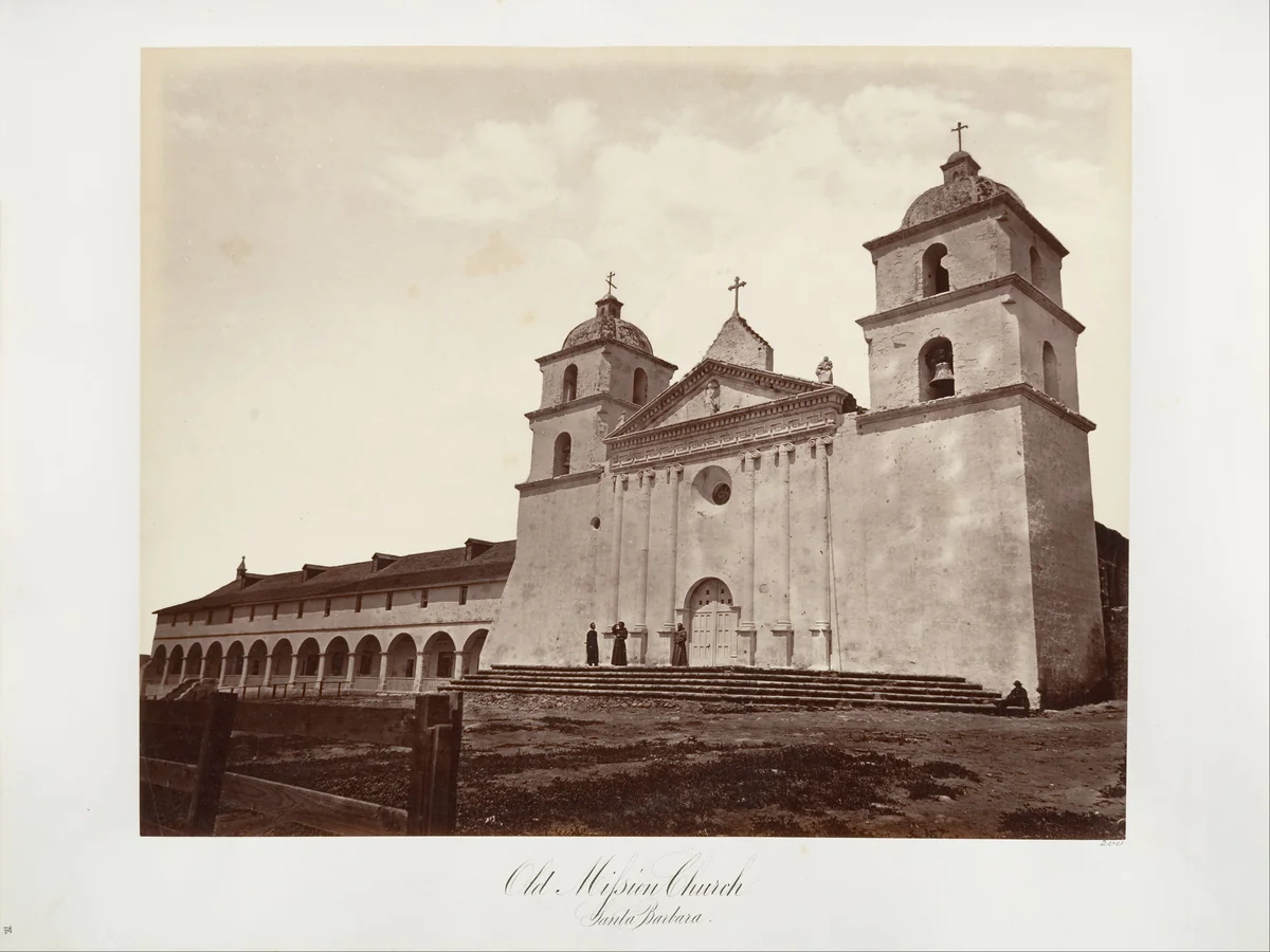 Old Mission Church, Santa Barbara by Carleton E. Watkins, photograph, 1876