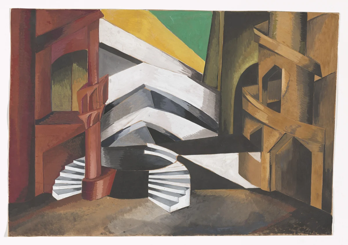 Set design for the play Romeo and Juliet by Alexandra Exter, drawing, 1921