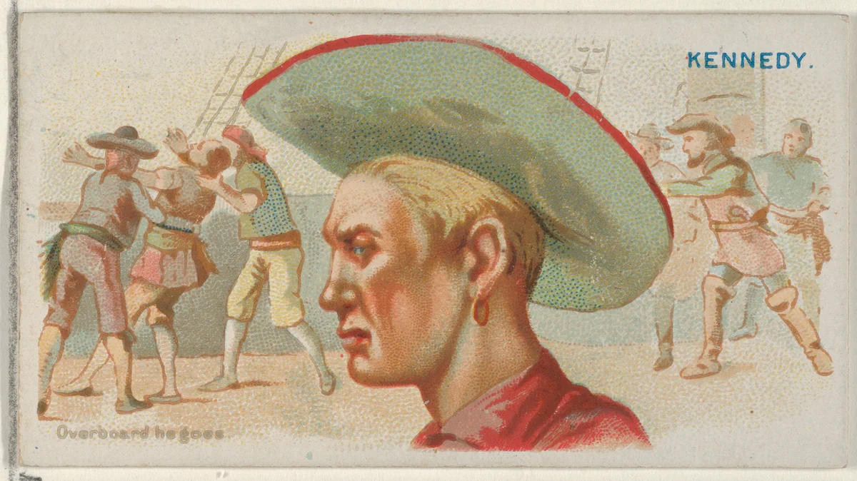 Walter Kennedy, Overboard He Goes, from the Pirates of the Spanish Main series (N19) for Allen & Ginter Cigarettes by Allen & Ginter, print, 1886-1891