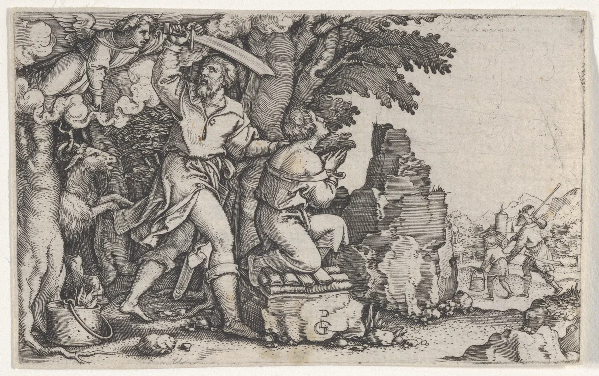Abraham's Sacrifice, from "The Story of Abraham" by Georg Pencz, print, 1500-1550