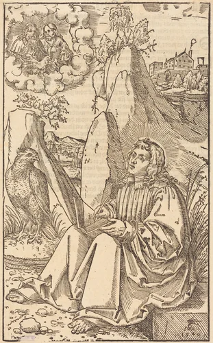 Saint John in a Landscape by Lucas Cranach the Younger, print, 1540