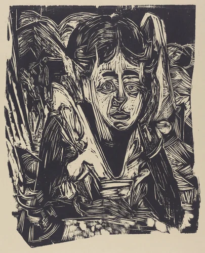Girl Dreaming by Ernst Ludwig Kirchner, print, 1918