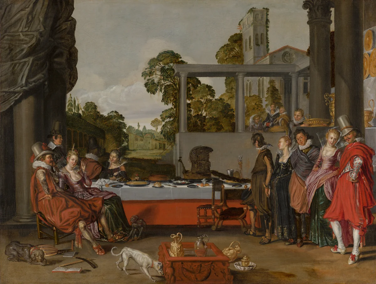 Merry Company on a Terrace by Willem Buytewech, painting, 1616