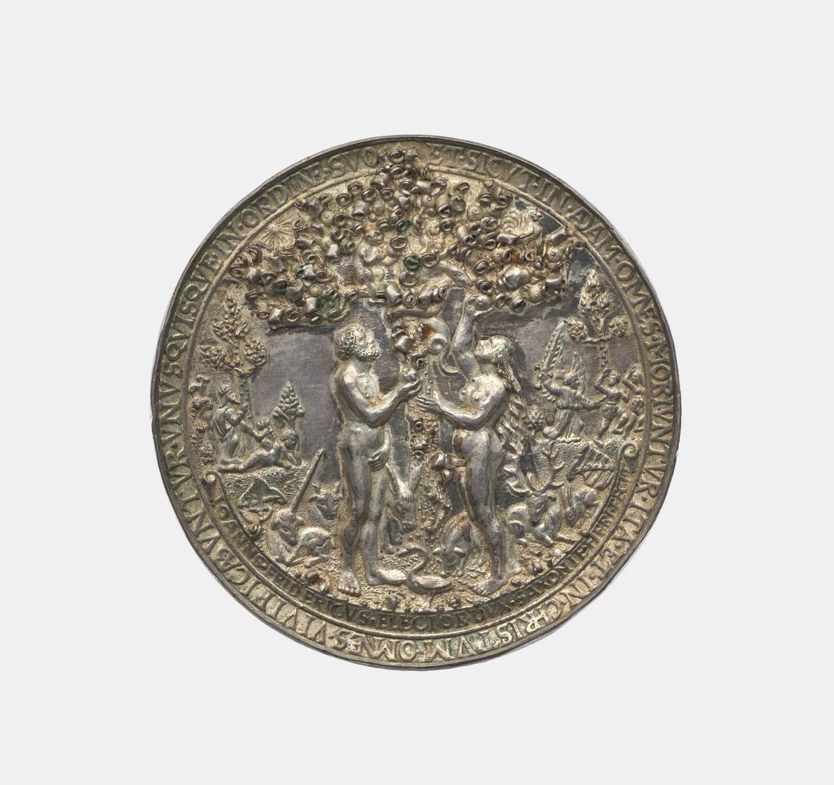 Fall of Man | Crucifixion by Hans Reinhart, metalwork, 1536