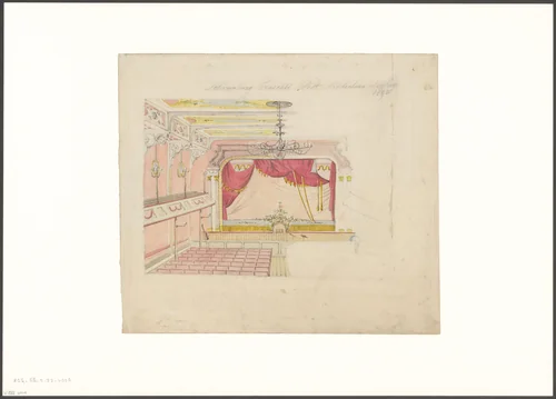 Interieur van theater Frascati aan de Plantage Middenlaan by Johan George Lodewijk Rieke, drawing, 1892