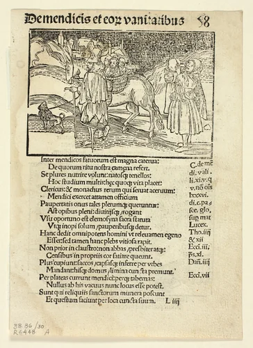 Beggars and Their Vanities (recto) and Of Irate Women (verso) from Navis Stultifera (Ship of Fools), Plate 30 from Woodcuts from Books of the 15th Century by Unknown Artist, print, 1497