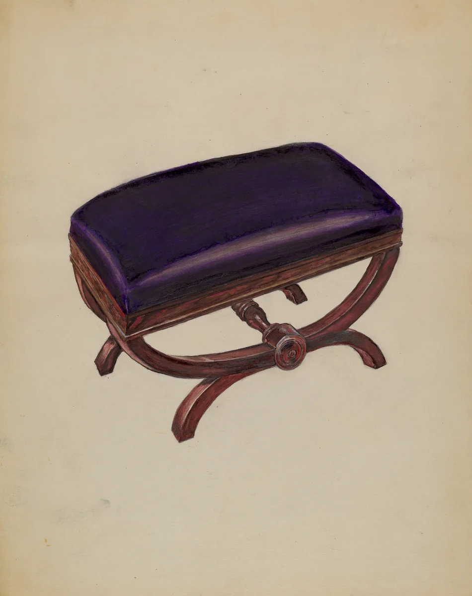 Stool-Living Room by Carl Weiss, index of american design, 1935-1942