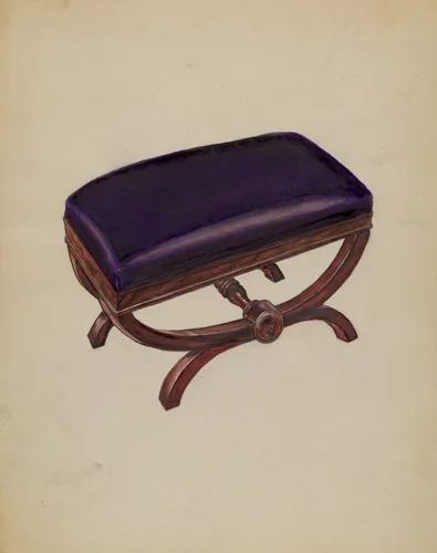 Stool-Living Room by Carl Weiss, index of american design, 1935-1942