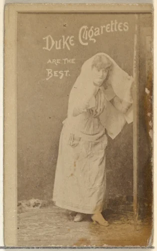 [Actress clothed in white], from the Actors and Actresses series (N145-6) issued by Duke Sons & Co. to promote Duke Cigarettes by W. Duke, Sons & Co., photograph, 1880-1889