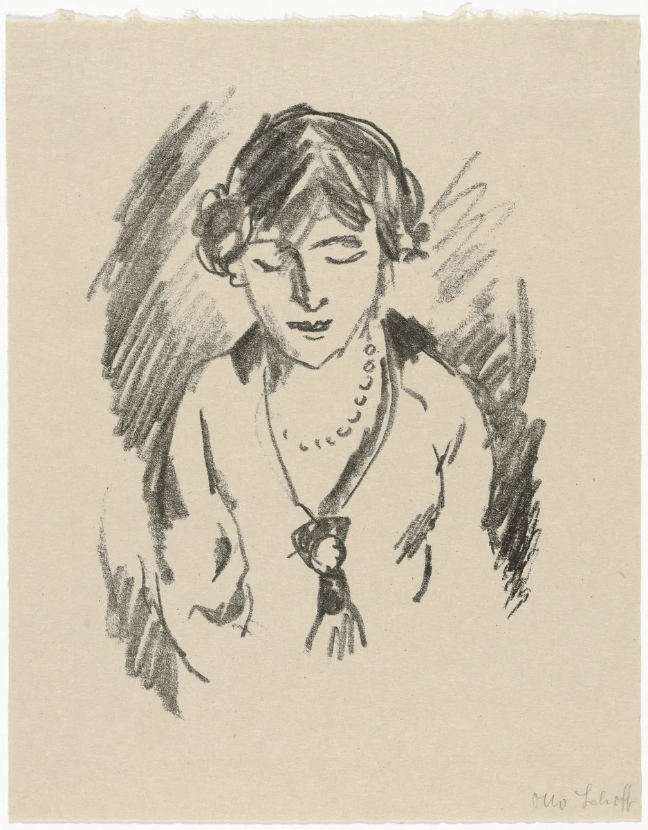 Brunette (Braunes Mädchen) by Otto Schoff, print