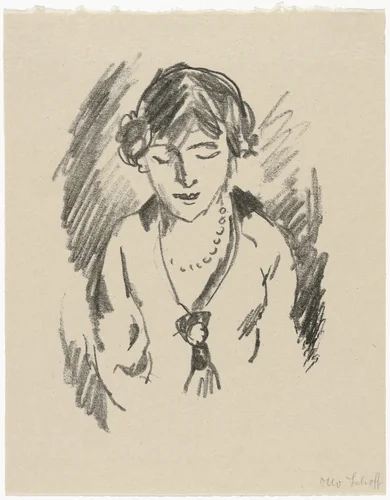Brunette (Braunes Mädchen) by Otto Schoff, print