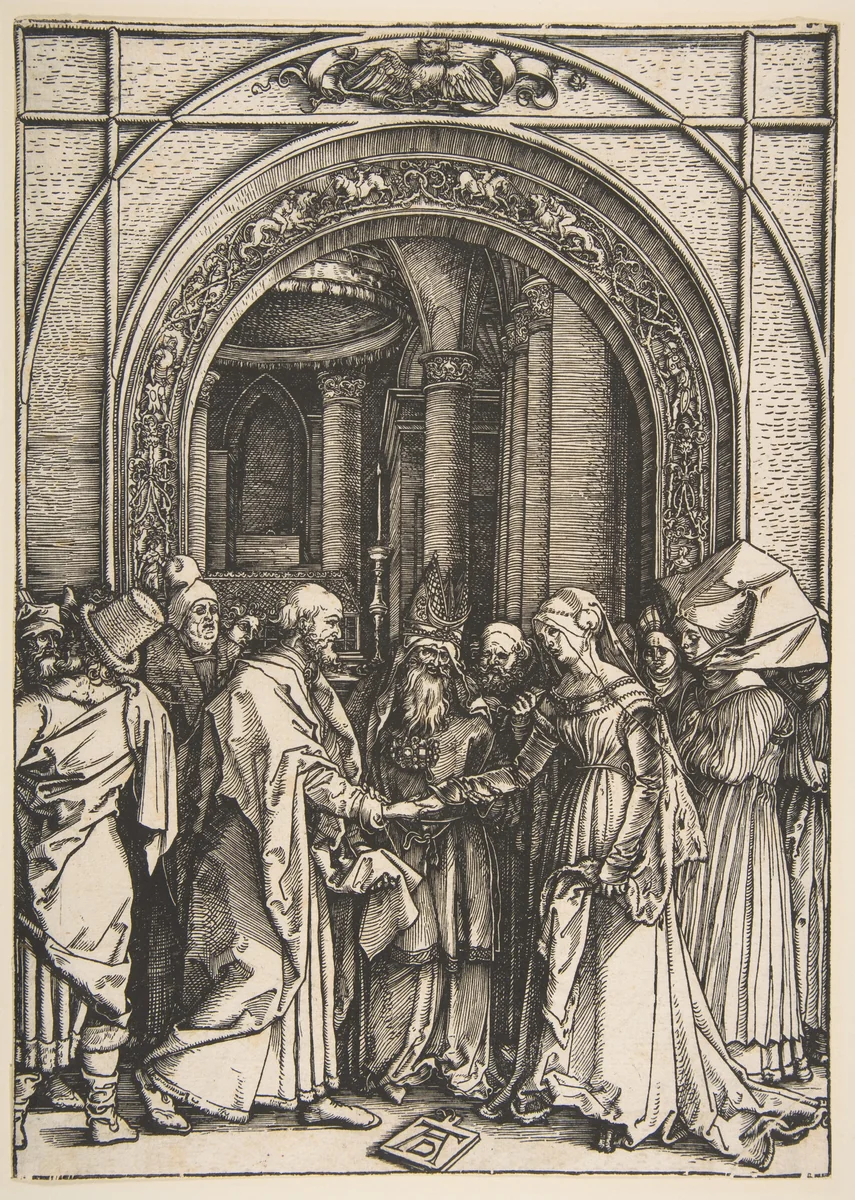 The Betrothal of the Virgin, from "The Life of the Virgin" by Albrecht Dürer, print, 1504