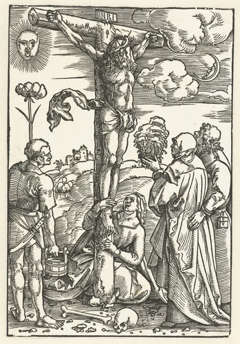 Christus aan het kruis by Hans Baldung Grien, print, 1505-1507