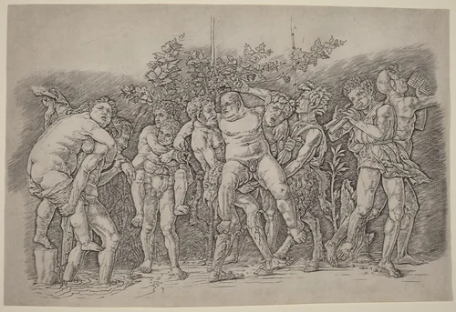 Bacchanal with Silenus by Andrea Mantegna, print, 1481