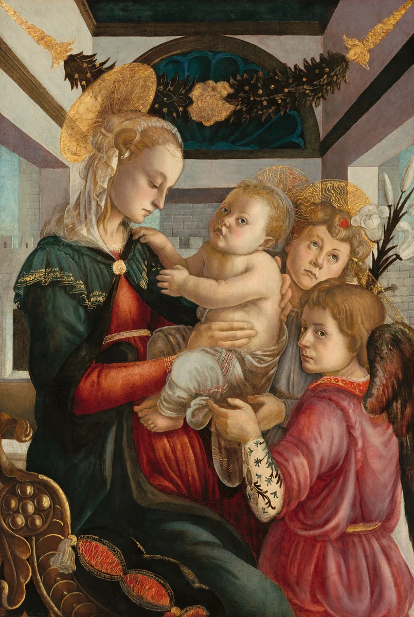 Madonna and Child with Angels by Sandro Botticelli, painting, 1465-1470