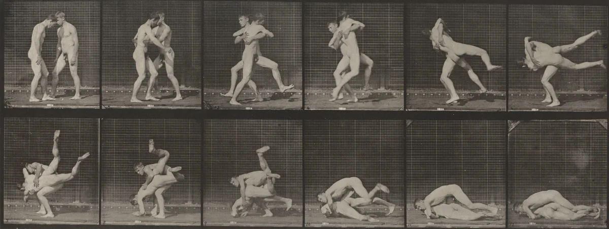 Plate Number 347. Wrestling, Graeco-Roman by Eadweard Muybridge, photograph, 1887