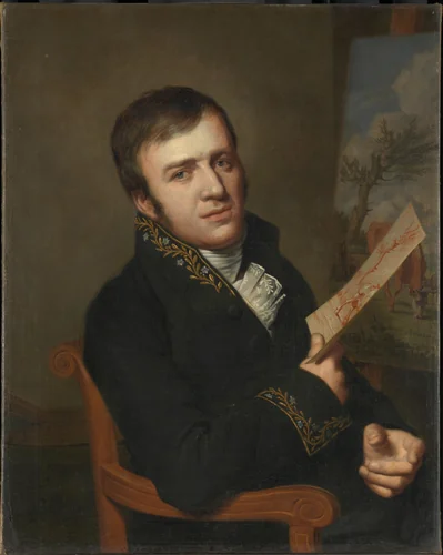 Jan (Baptist) Kobell II (1778-1814), Painter, in the Uniform of a Member of the Royal Institute of Science, Literature and the Fine Arts by Willem Bartel van der Kooi, painting, 1811