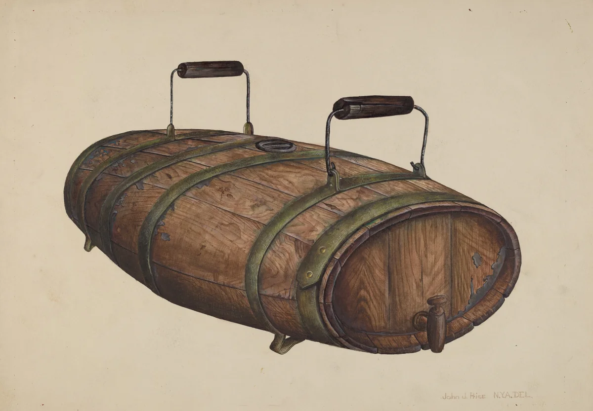 Field Water Keg by John Price, index of american design, 1940