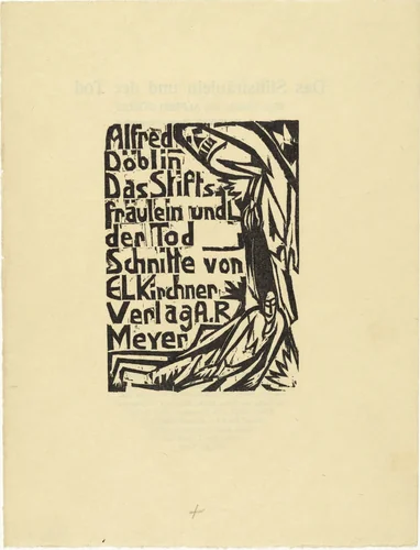 Title page from the illustrated book Das Stiftsfräulein und der Tod by Ernst Ludwig Kirchner, print, 1912