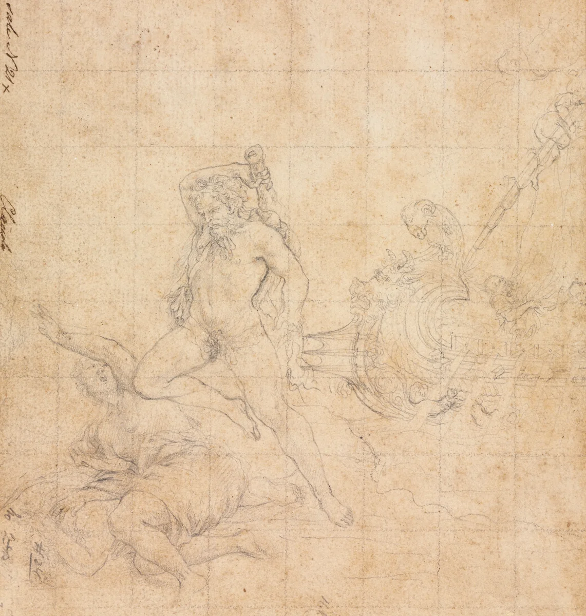 Hercules and the Girdle of Hippolyta by Filippo Napoletano, drawing, 1600-1625