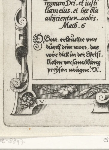 Tekst: Querit (...) by Virgilius Solis, print, 1524-1562