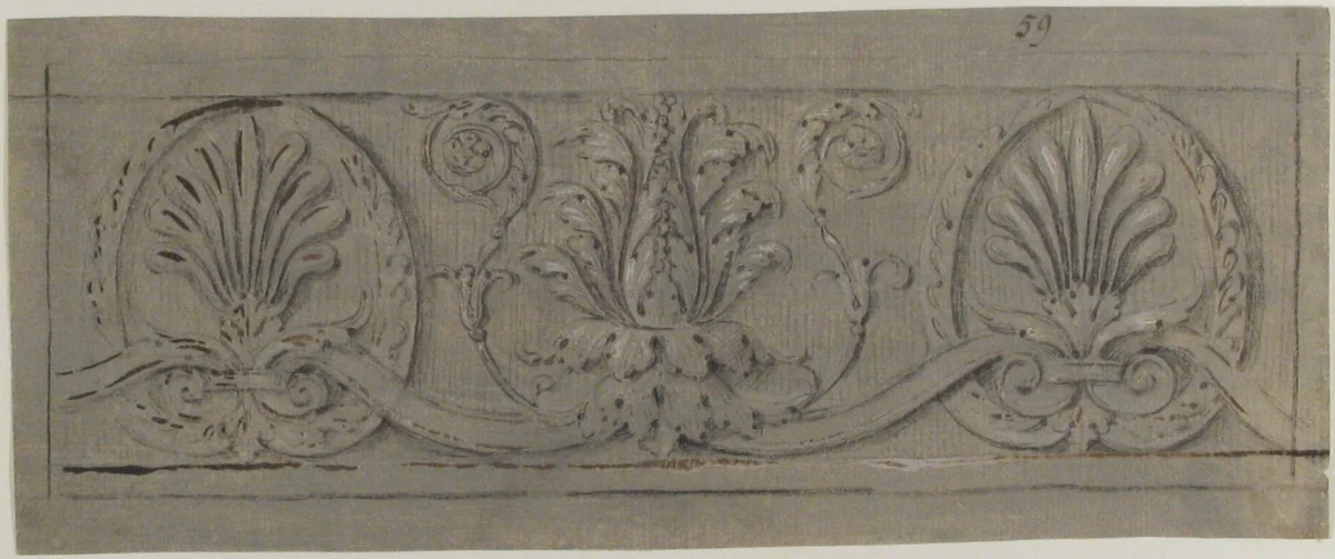 Design for a Decorative Frieze by anonymous, drawing, 1820-1855