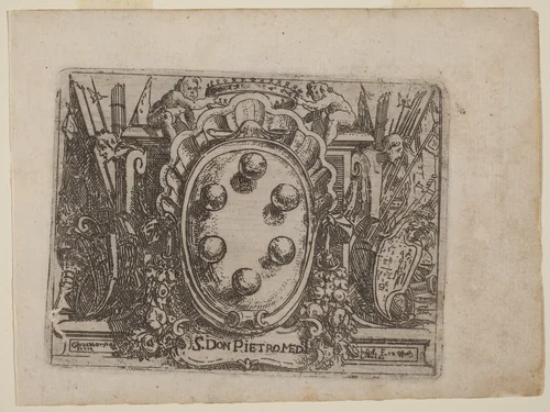 Dedication to Don Pietro Medici from "Bizzarie di varie Figure" by Giovanni Battista Bracelli, print, 1624