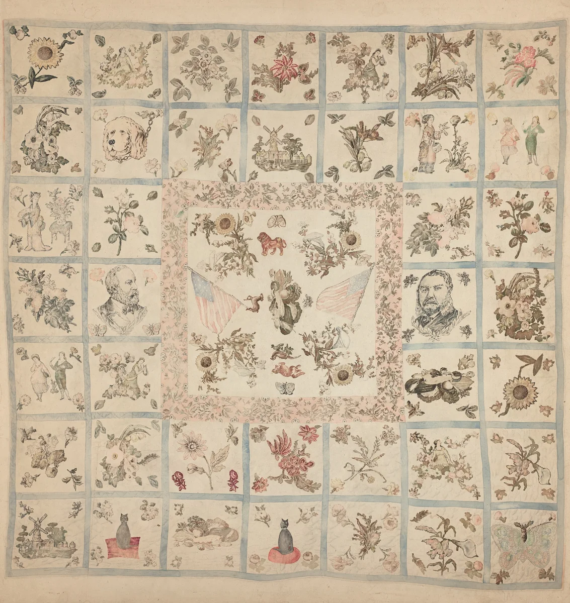Quilt by American 20th Century, index of american design, 1935-1942
