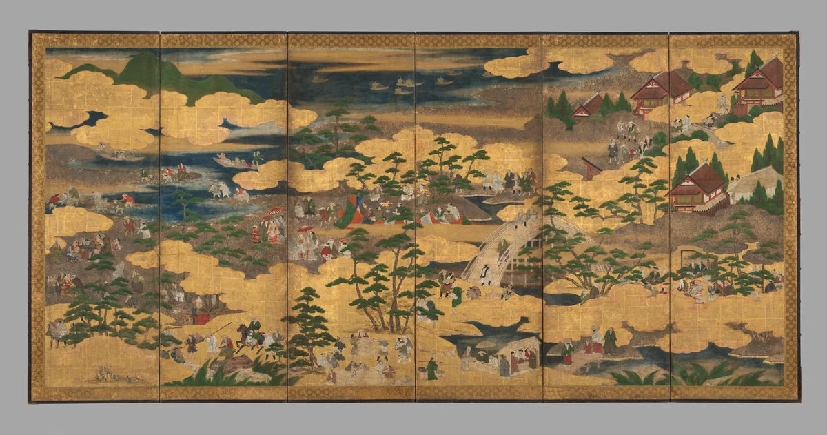 Sumiyoshi Taisha Screen by Unidentified Artist, painting, 1600-1633