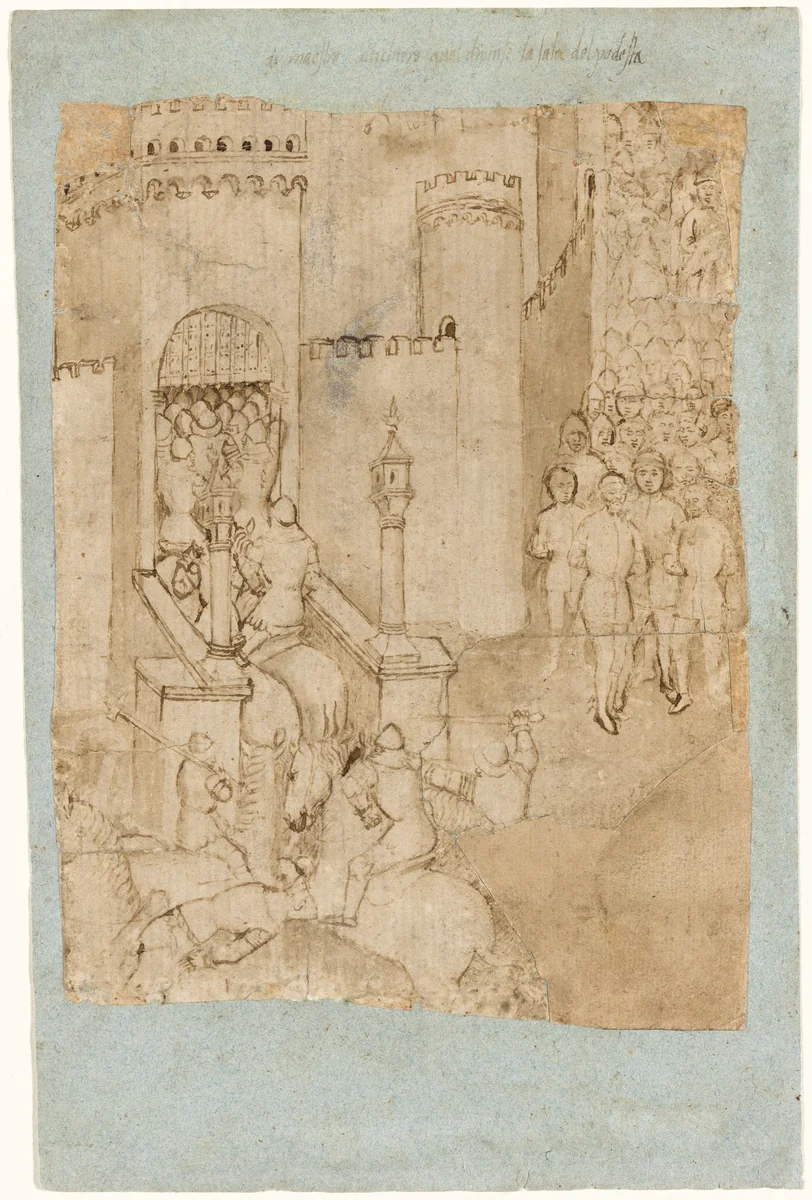 Conquest of a Town by Altichiero da Zevio, drawing, 1380-1420