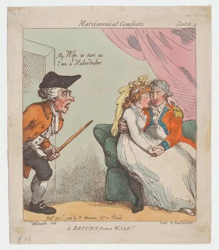 A Return from a Walk by Thomas Rowlandson, print, 1799