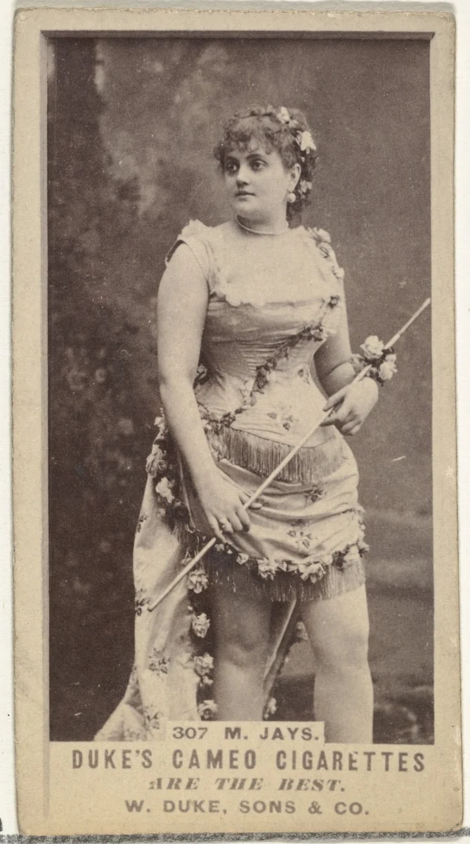 Card Number 307, M. Jays, from the Actors and Actresses series (N145-5) issued by Duke Sons & Co. to promote Cameo Cigarettes by W. Duke, Sons & Co., photograph, 1880-1889