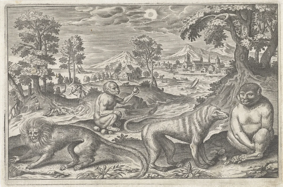 Apen by anonymous, print, 1595-1652