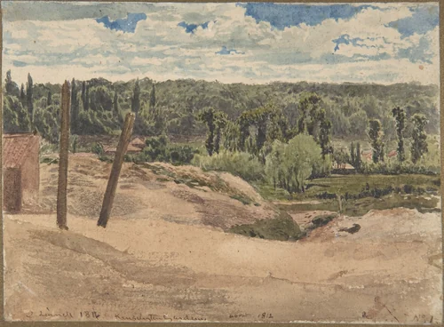 View of Kensington Gardens, London by John Linnell, drawing, 1812