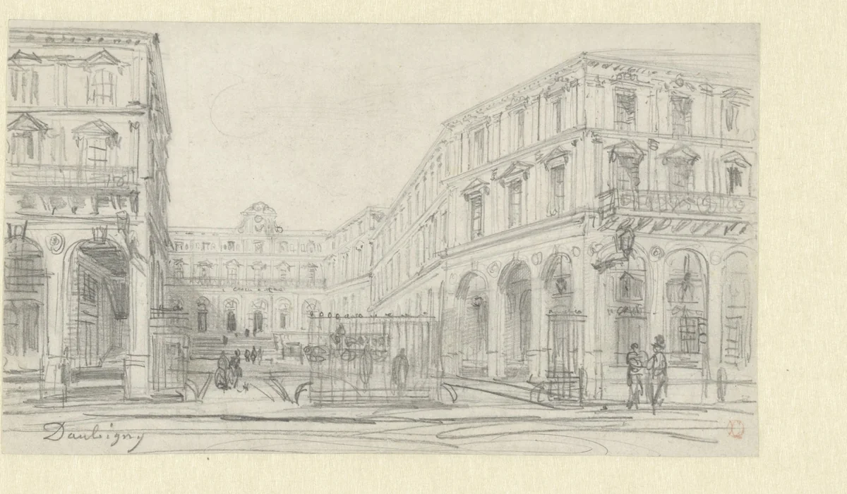 Gare Saint Lazare te Parijs by Charles-François Daubigny, drawing, 1827-1878