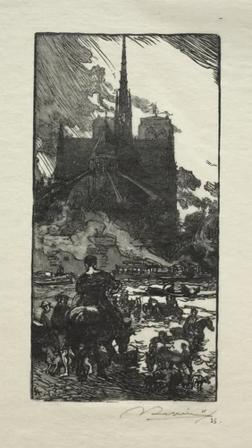 L'Abreuvoir au Point St. Louis by Auguste Louis Lepère, print, 1902