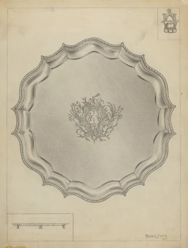 Silver Tray by Michael Fenga, index of american design, 1935-1942