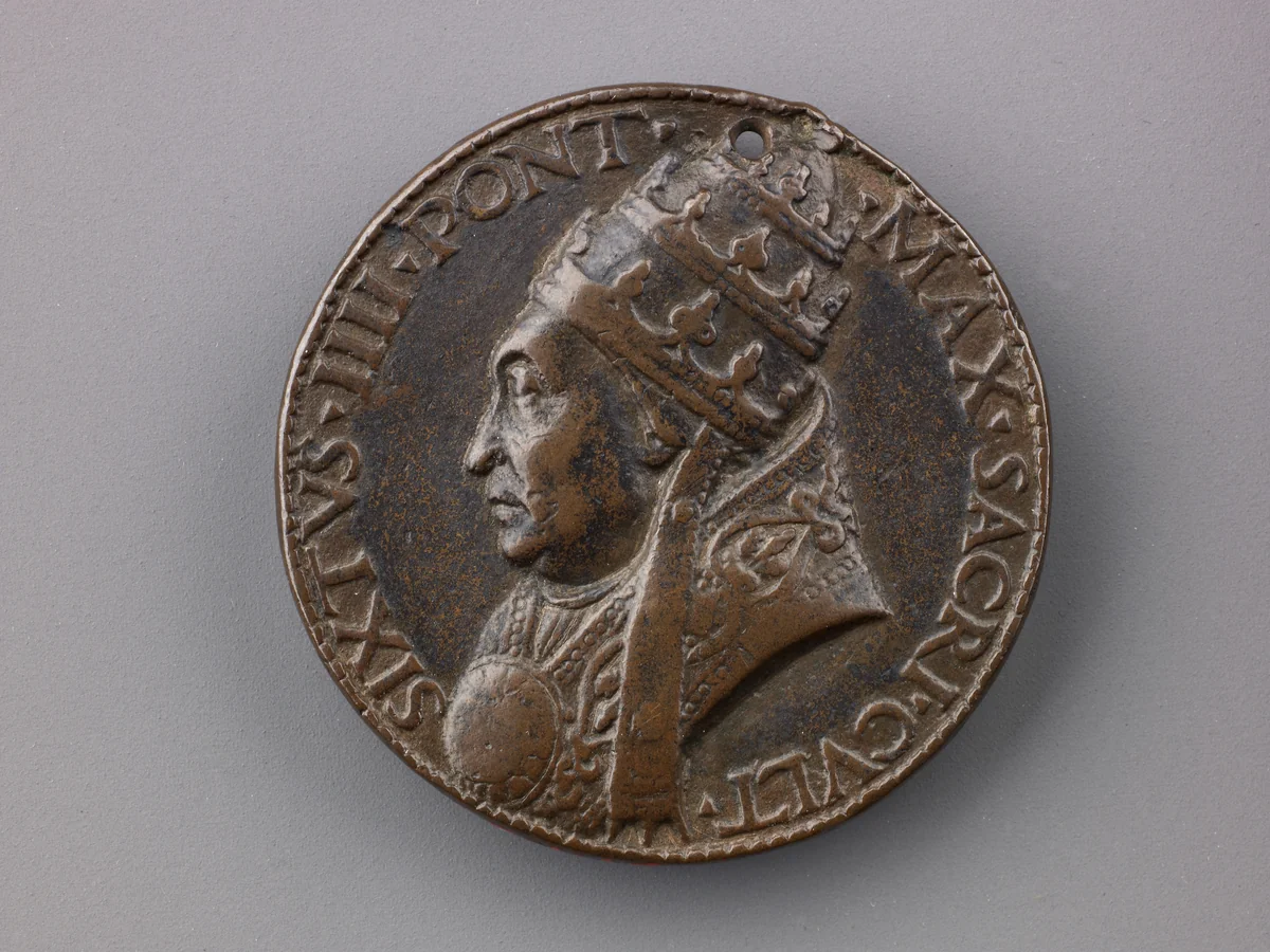 Medal: Sixtus IV by Lysippus the Younger, metalwork, 1471